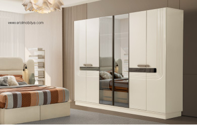 Alaçatı 6 Kapılı Mdf Gardırop