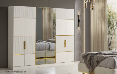 Basel 6 Kapılı Gardırop Mdf