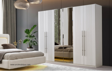 İstanbul 6 Kapılı Mdf Gardırop