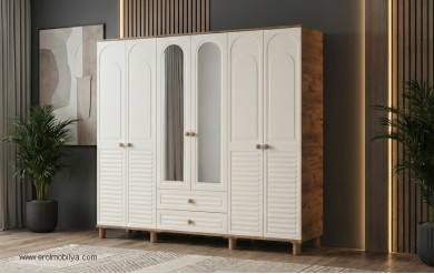 Lale 6 Kapılı Gardrop Mdf 