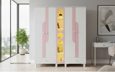 Romantik 5 Kapaklı Dolap